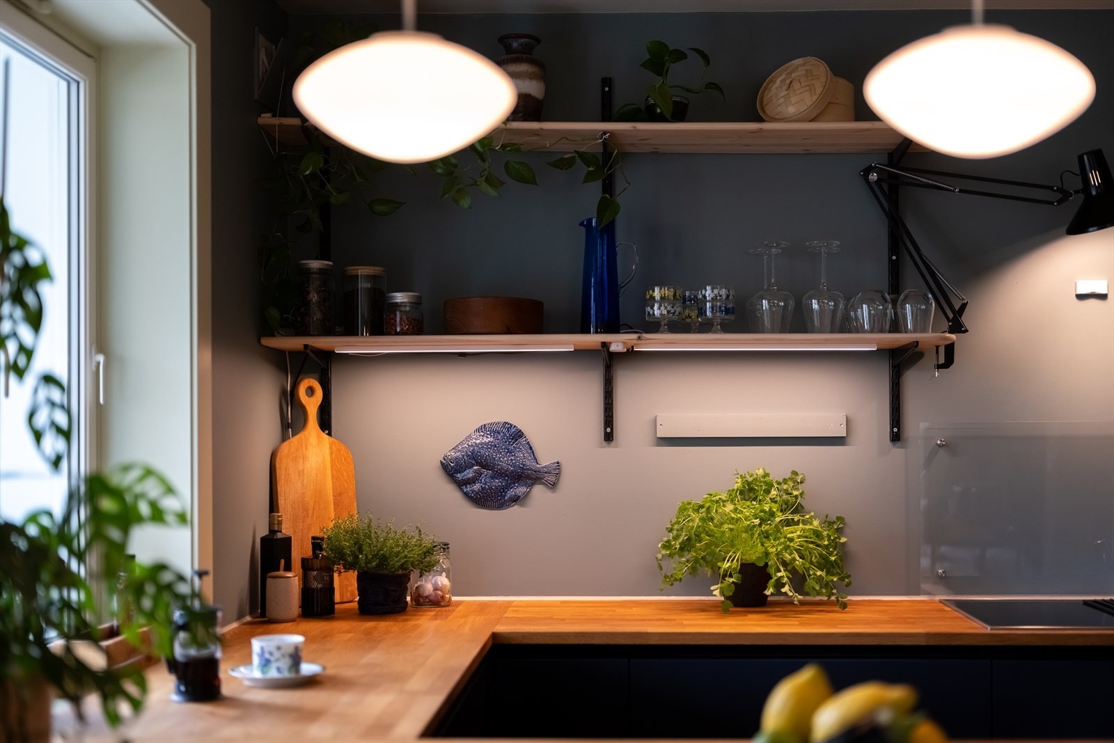 Benkeplate av heltre eik Galleribilde