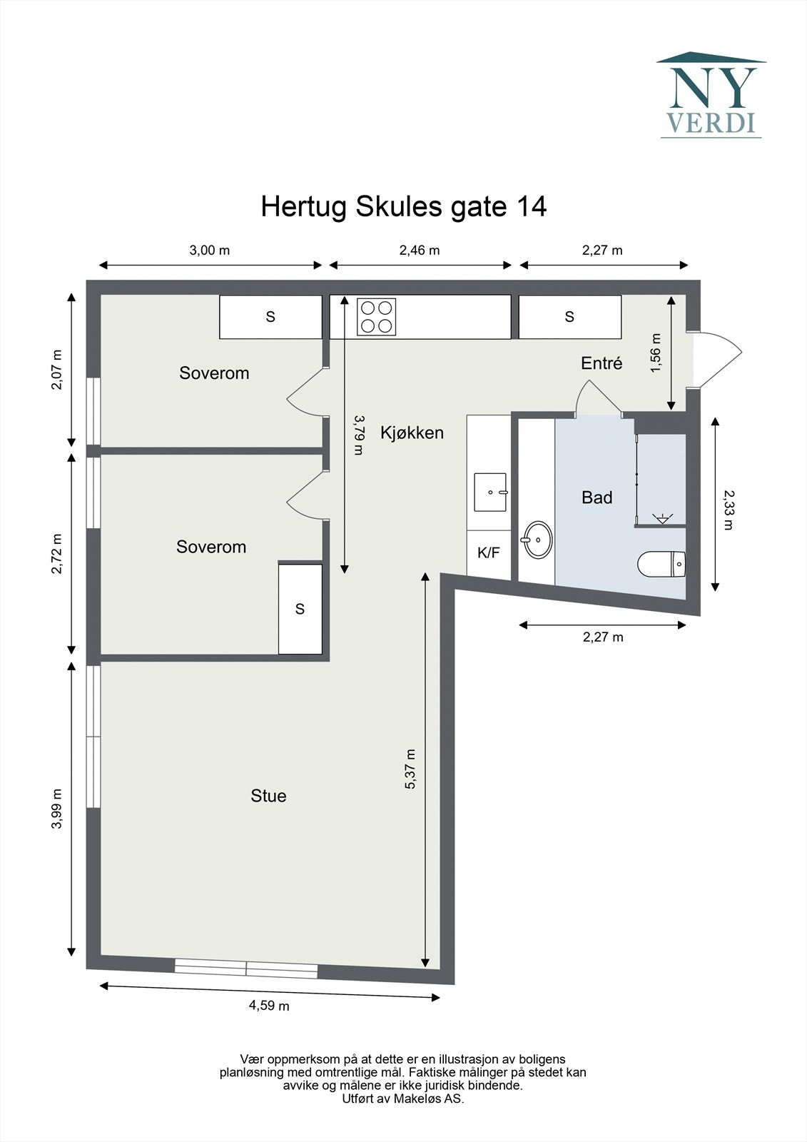 Hertug Skules gate 14 - Plantegning Galleribilde