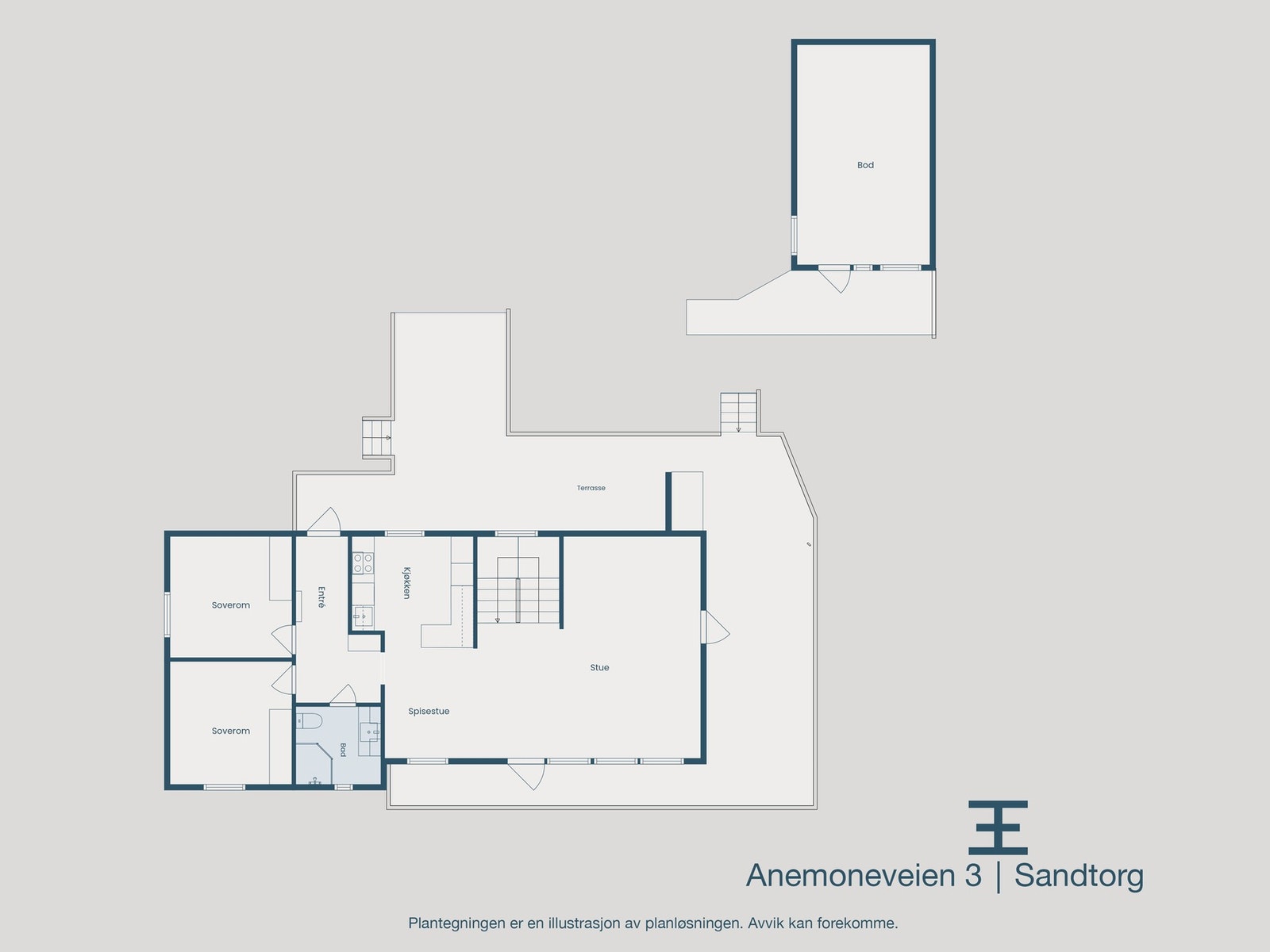 Plantegning 1. etasje Galleribilde