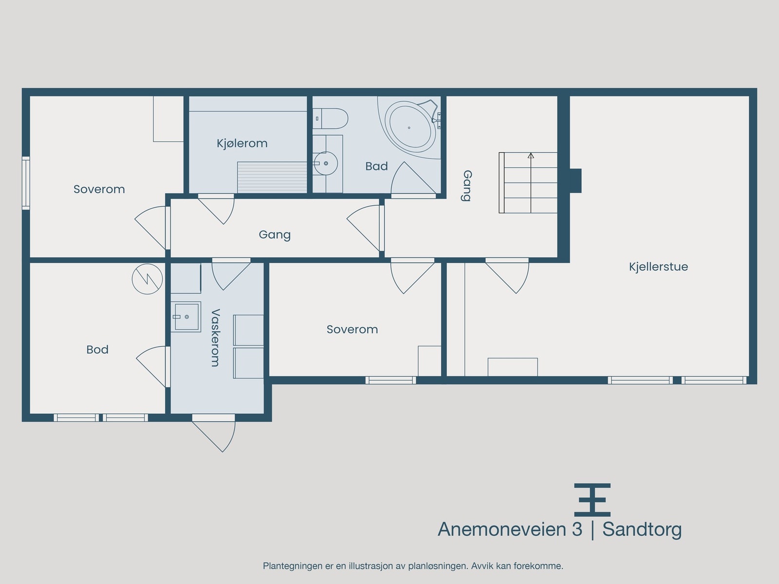 Plantegning kjeller Galleribilde