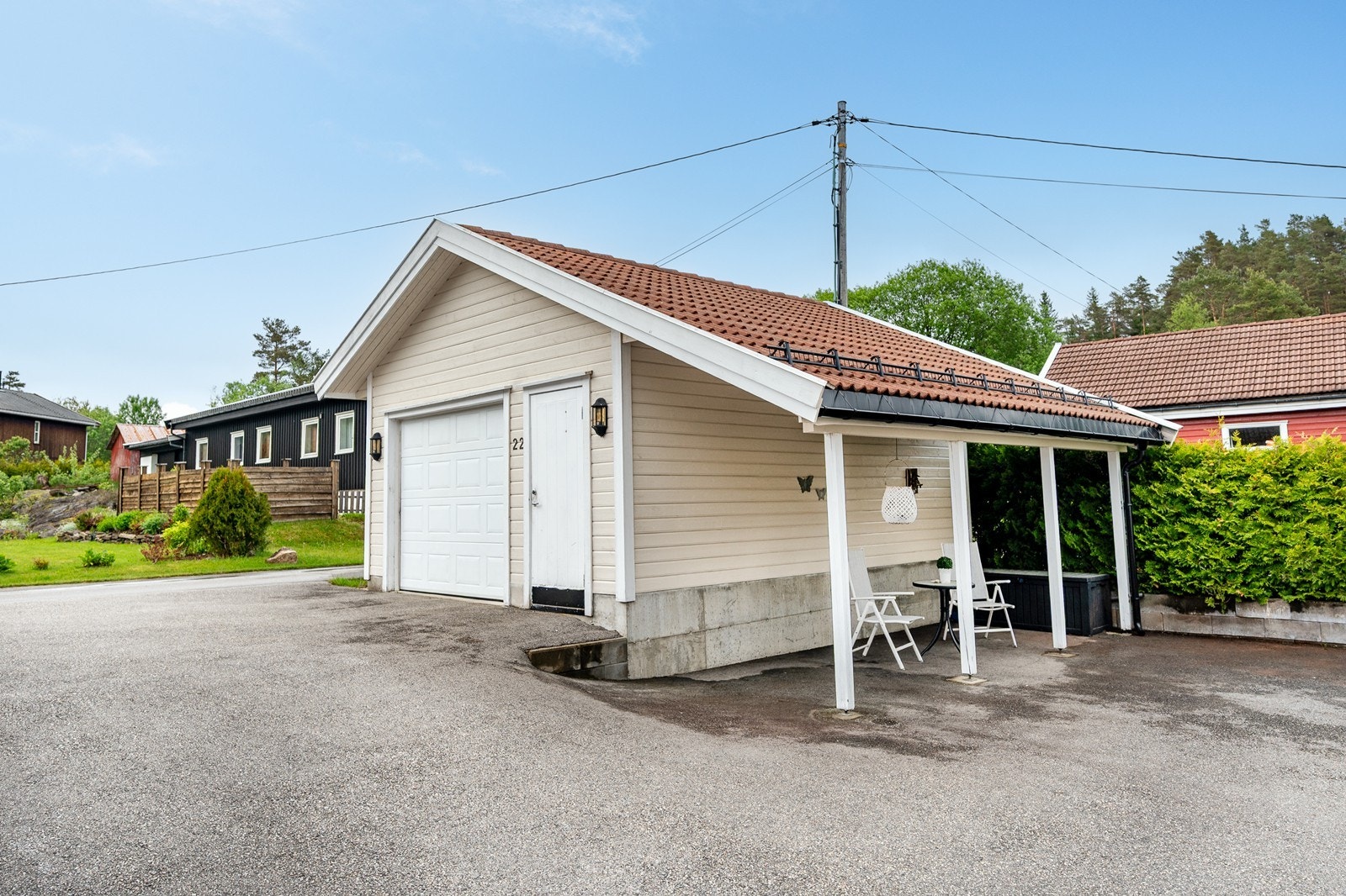 Parkering på gårdsplass og i frittliggende garasje Galleribilde