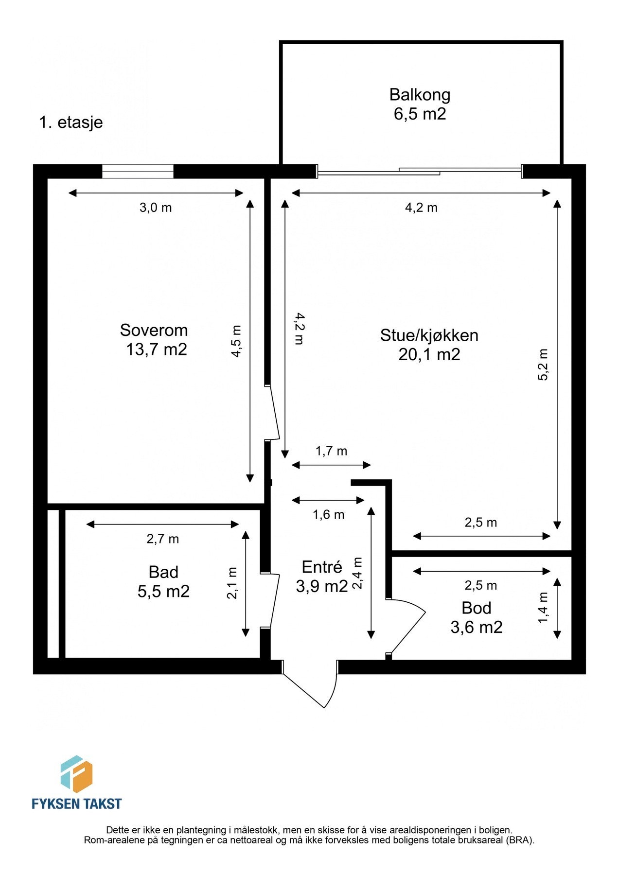 Målsatt planskisse. Galleribilde