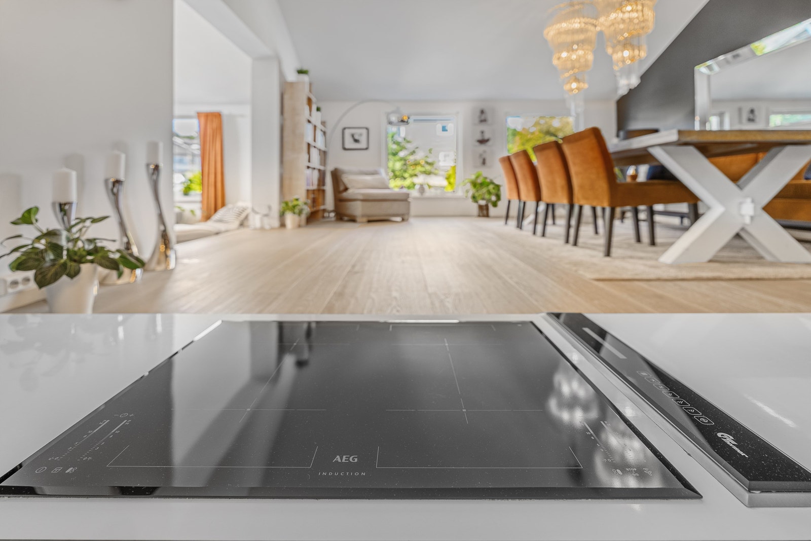AEG induksjonstopp med ventilator ved siden. Galleribilde