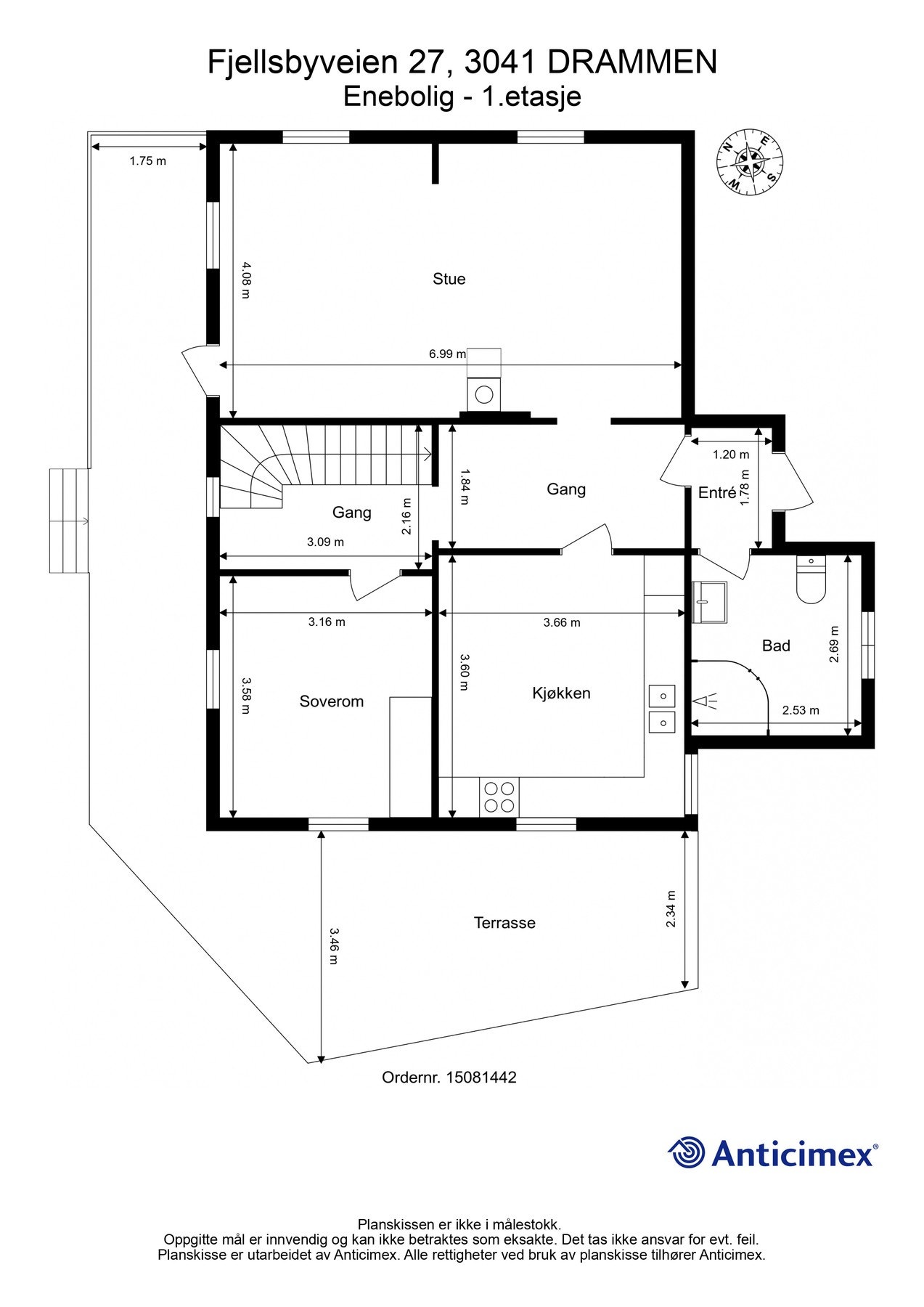 Plantegning 1. etasje Galleribilde