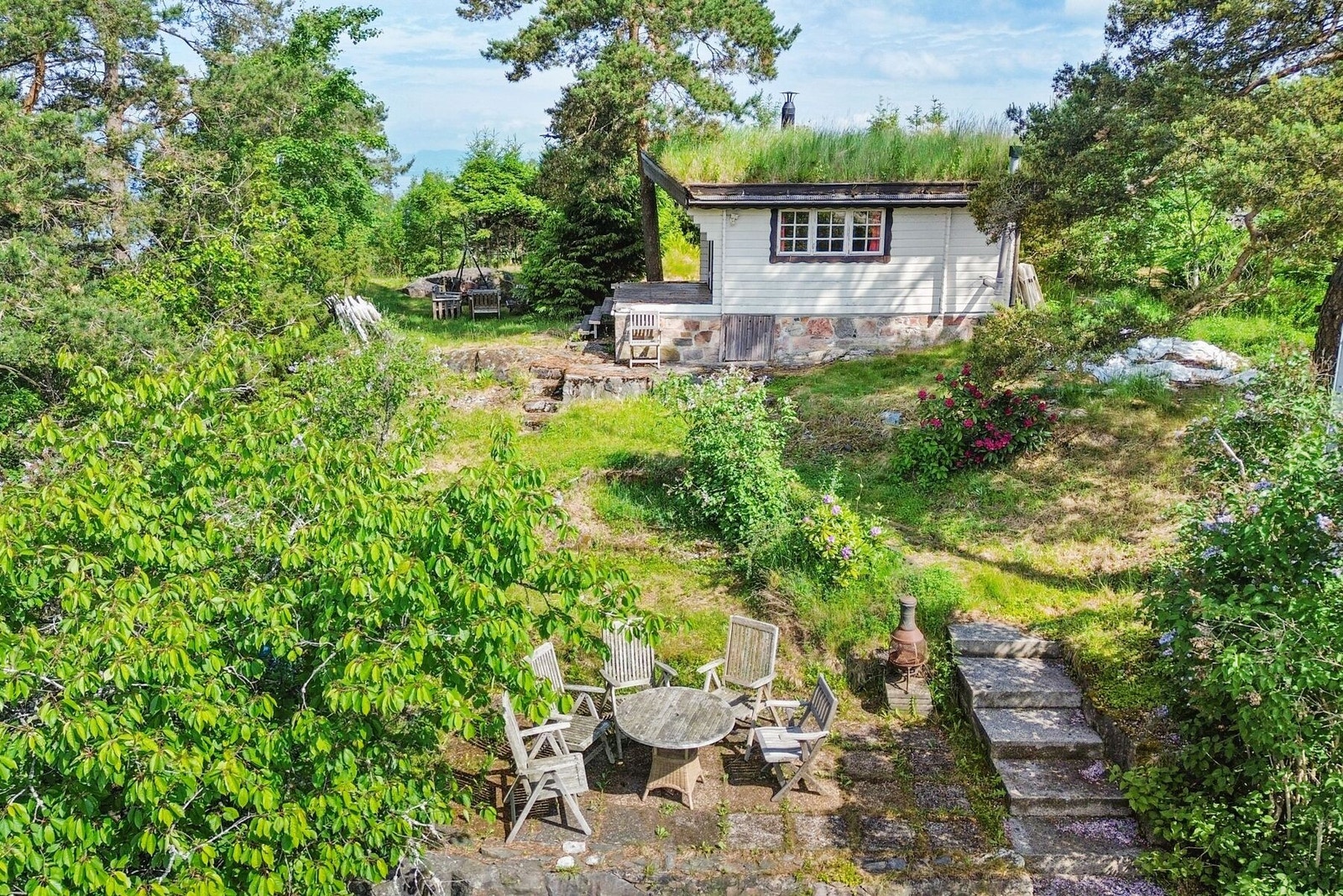 Anneks med torvtak beliggende på tomtens øvre del. Galleribilde