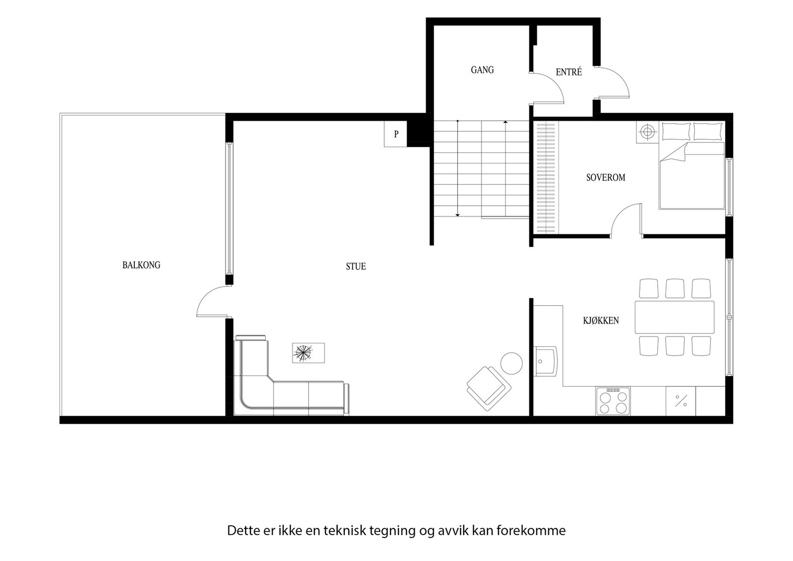Planløsning for hoveddelen av boligen Galleribilde