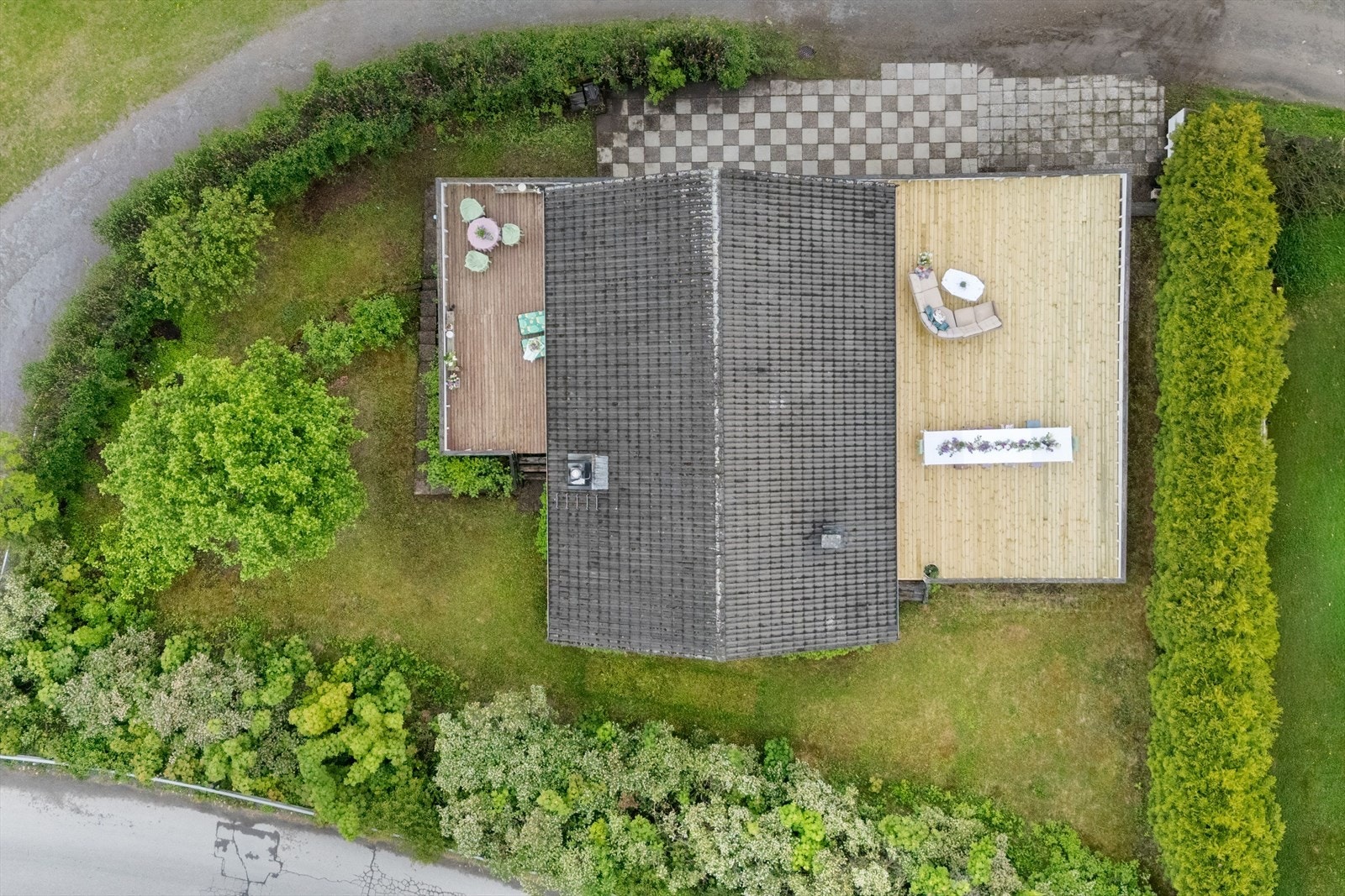 Tomten sett ovenfra. Galleribilde