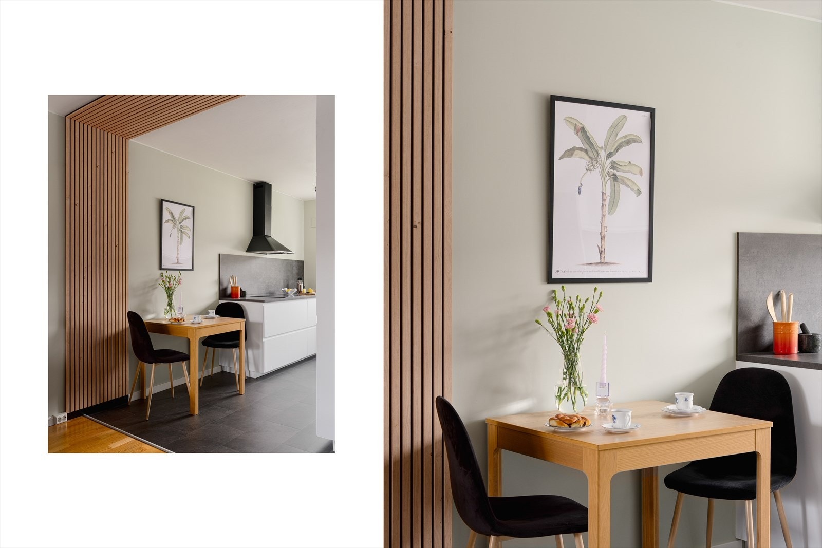 Kjøkkenet ligger lett tilgjengelig fra stuen, men også behagelig tilbaketrukket. Galleribilde