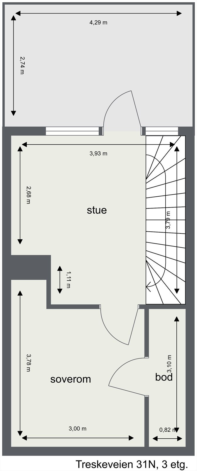 Plantegning 3. Etasje Galleribilde