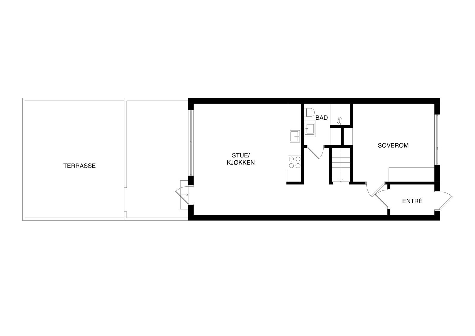 Planløsning hovedetasje. Galleribilde