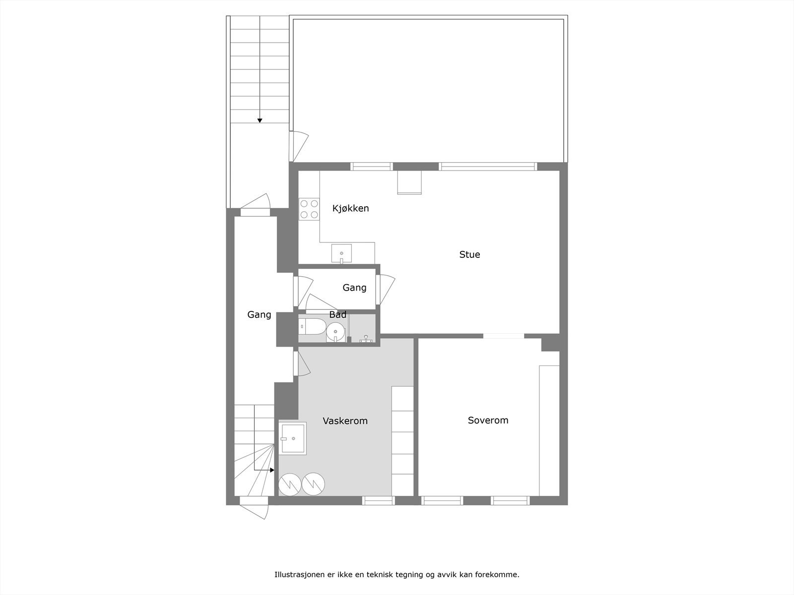 Planløsning 1.etasje. Galleribilde