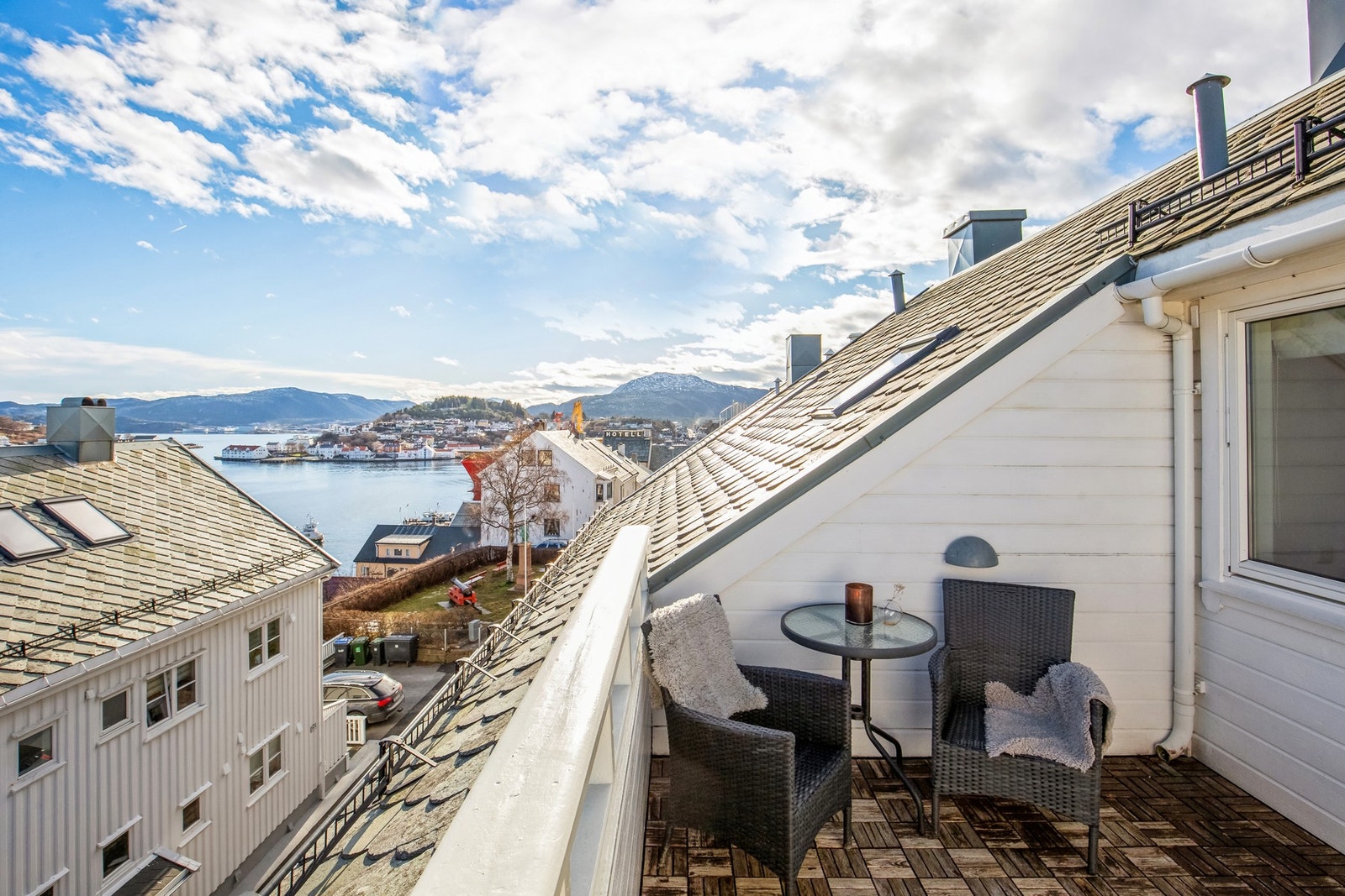 Fantastisk utsikt fra terrassen Galleribilde