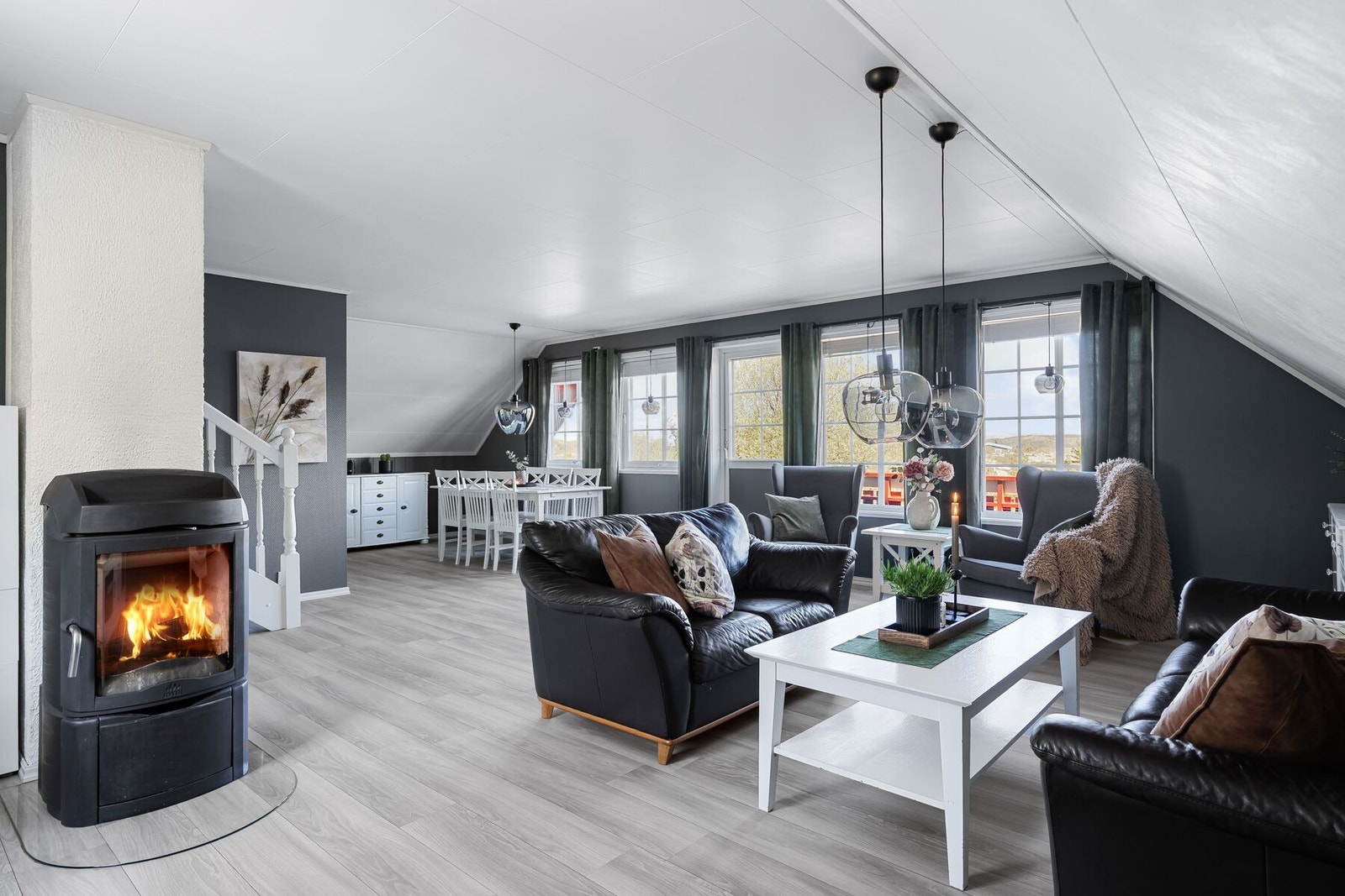 Boligen har installert vedovn og varmepumpe Galleribilde