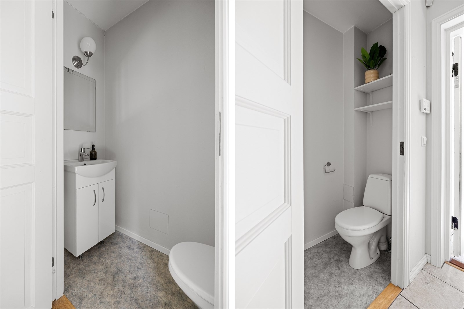 Separat Wc med servantskap og toalett. Galleribilde