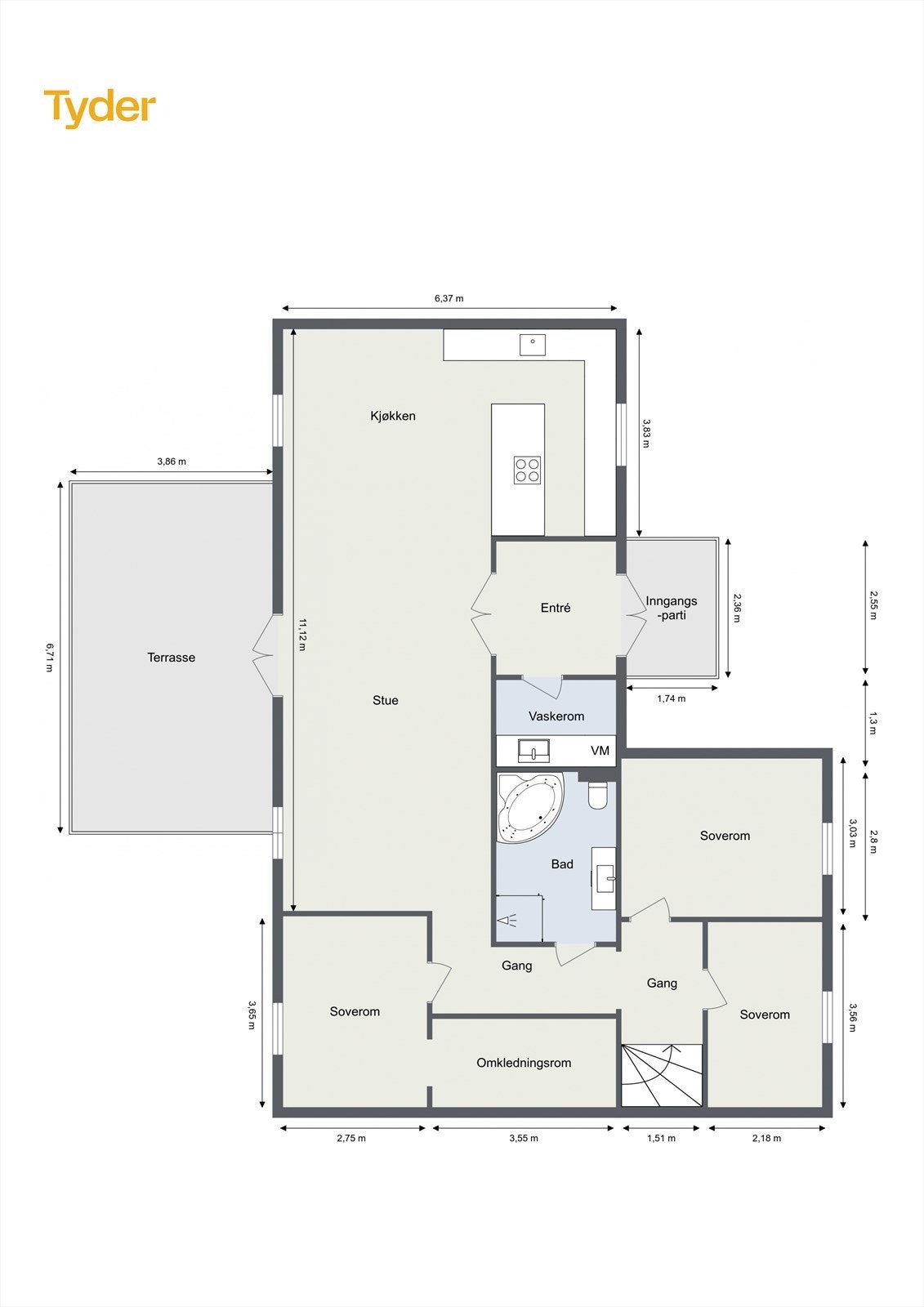 Plantegning 1.etg Galleribilde