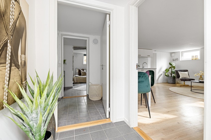 Utleid del: Det er egen inngang utenfra og det er varme i alle gulv. Galleribilde
