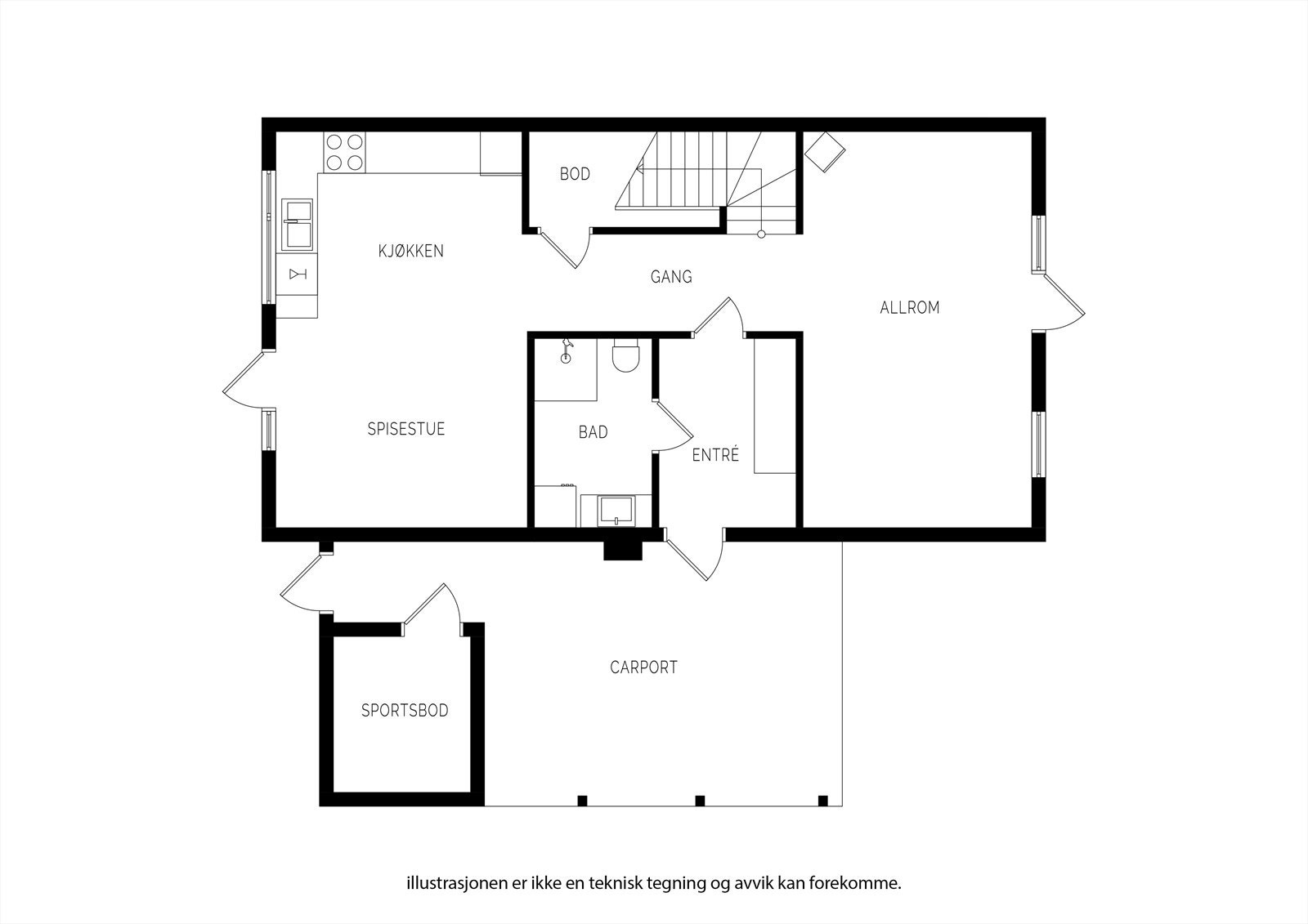 Plantegning, 1.etasje Galleribilde
