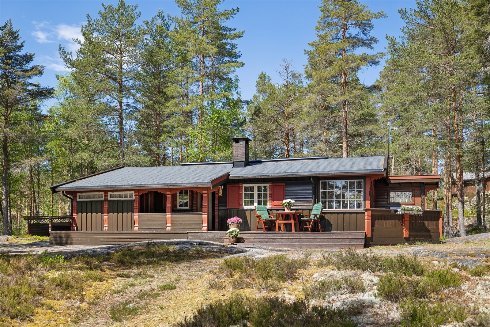 Eiendommen ligger idyllisk og usjenert til med nærhet til Tjågevatn. Galleribilde