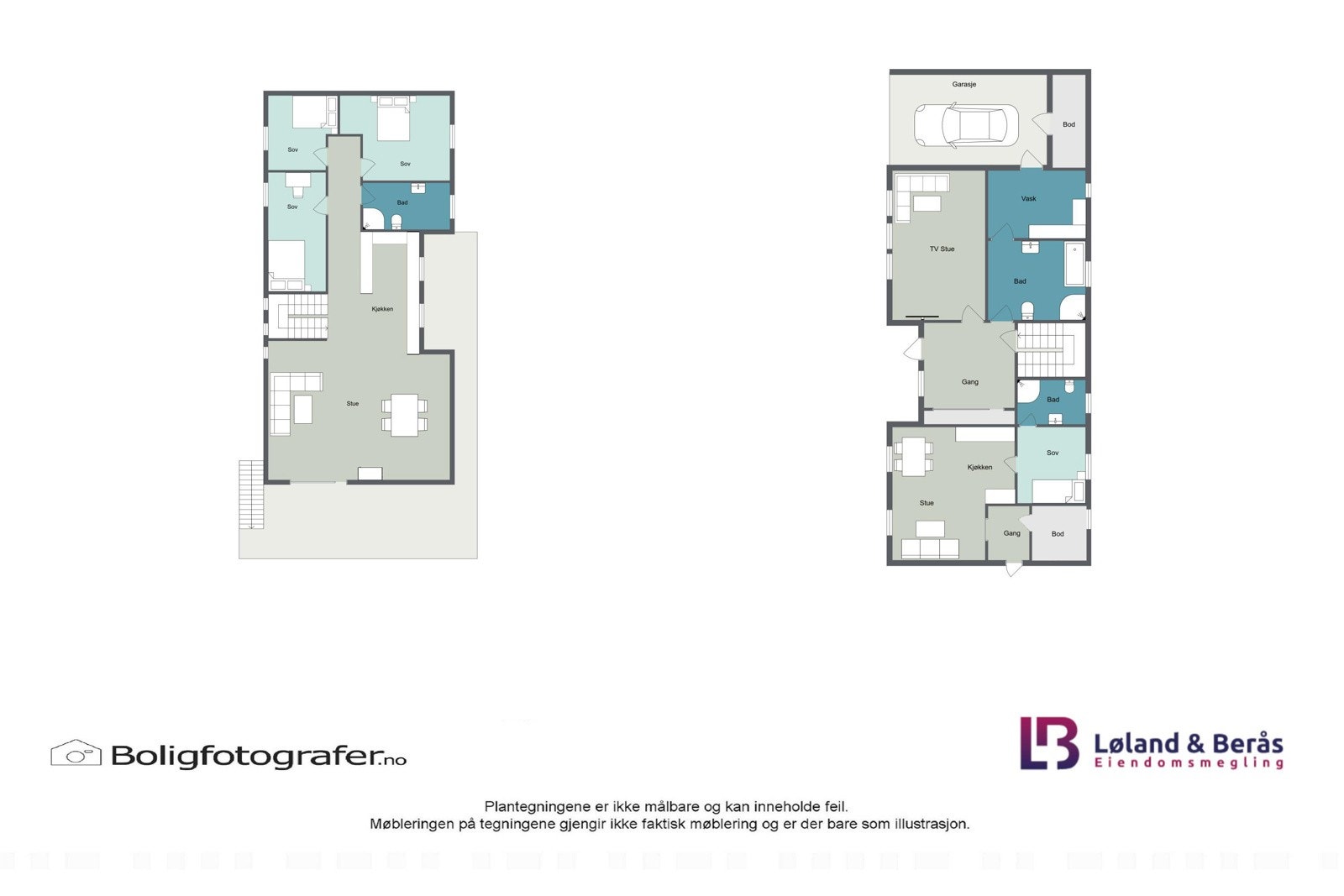 Plantegning begge etasjer. Galleribilde