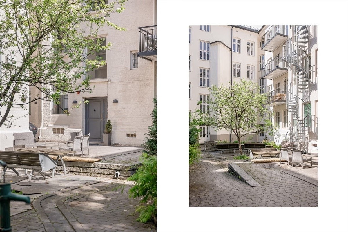 Koselig bakgård Galleribilde