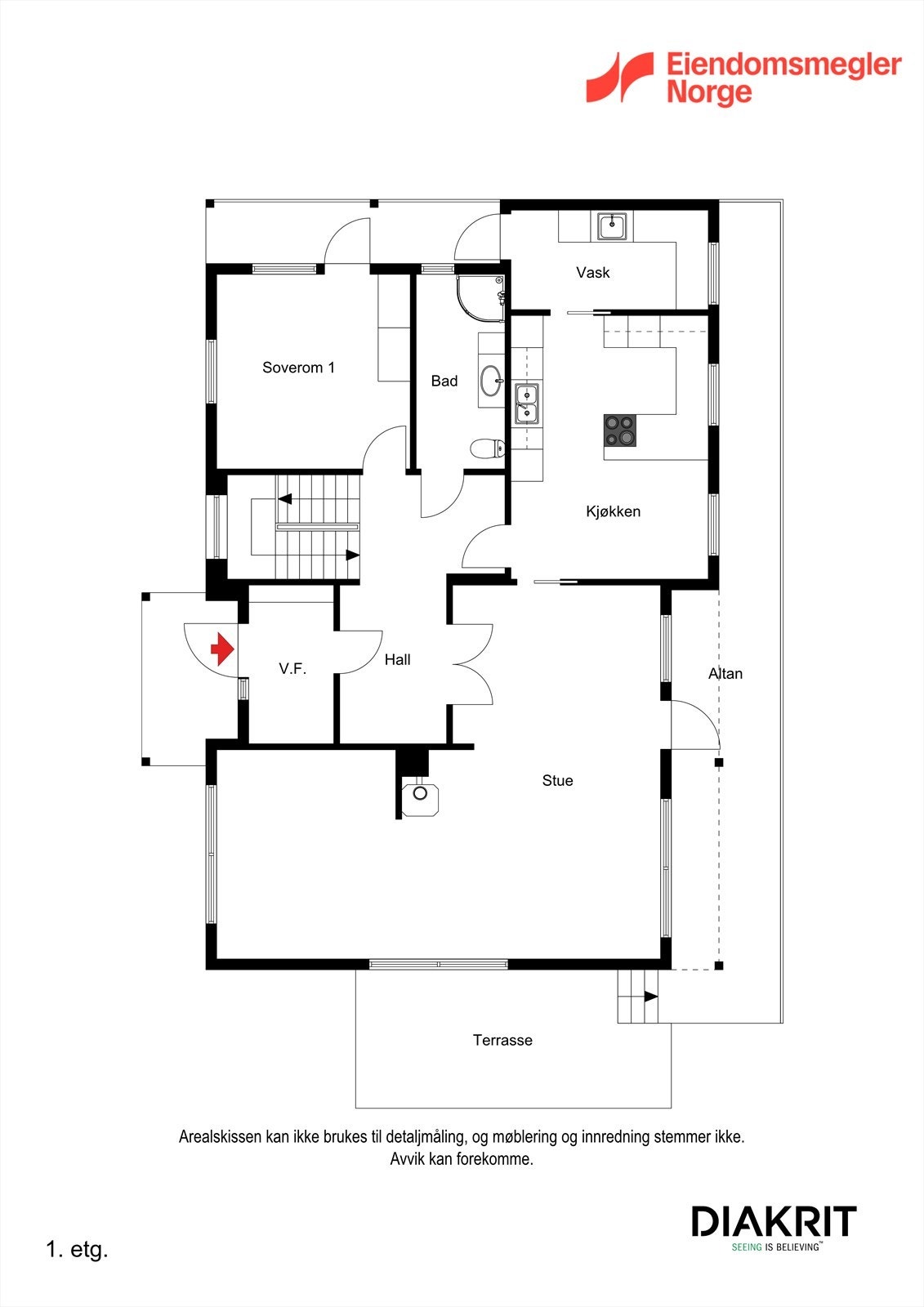 Plantegning 1. etg. Galleribilde