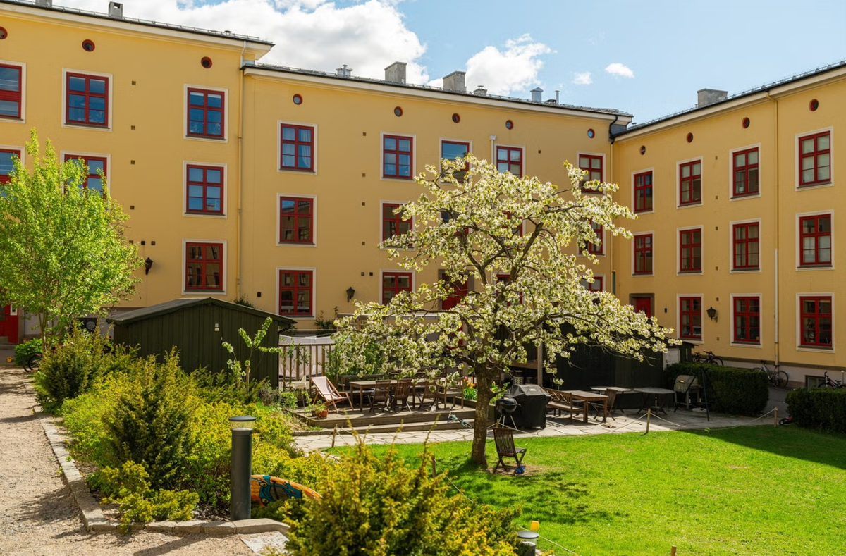 Bakgården (bilde lånt av Norvik Bolig) Galleribilde