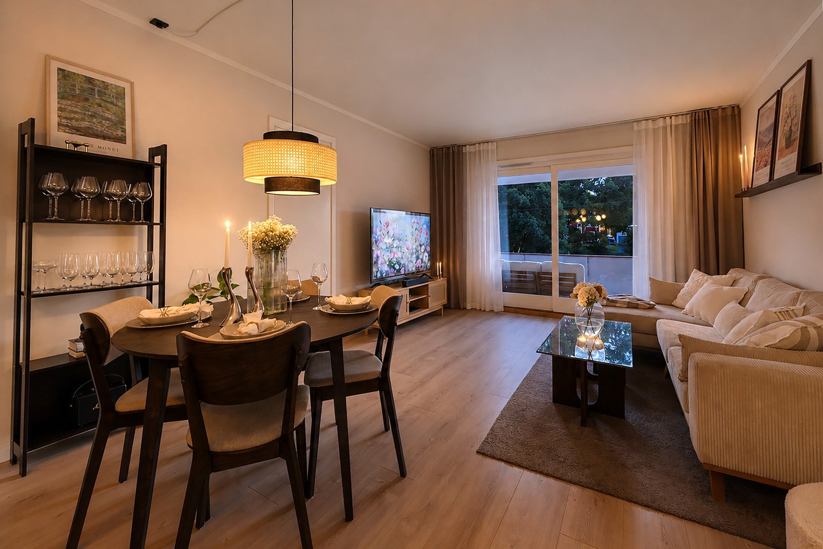 Fra stuen er det utgang til romslig terrasse. Galleribilde