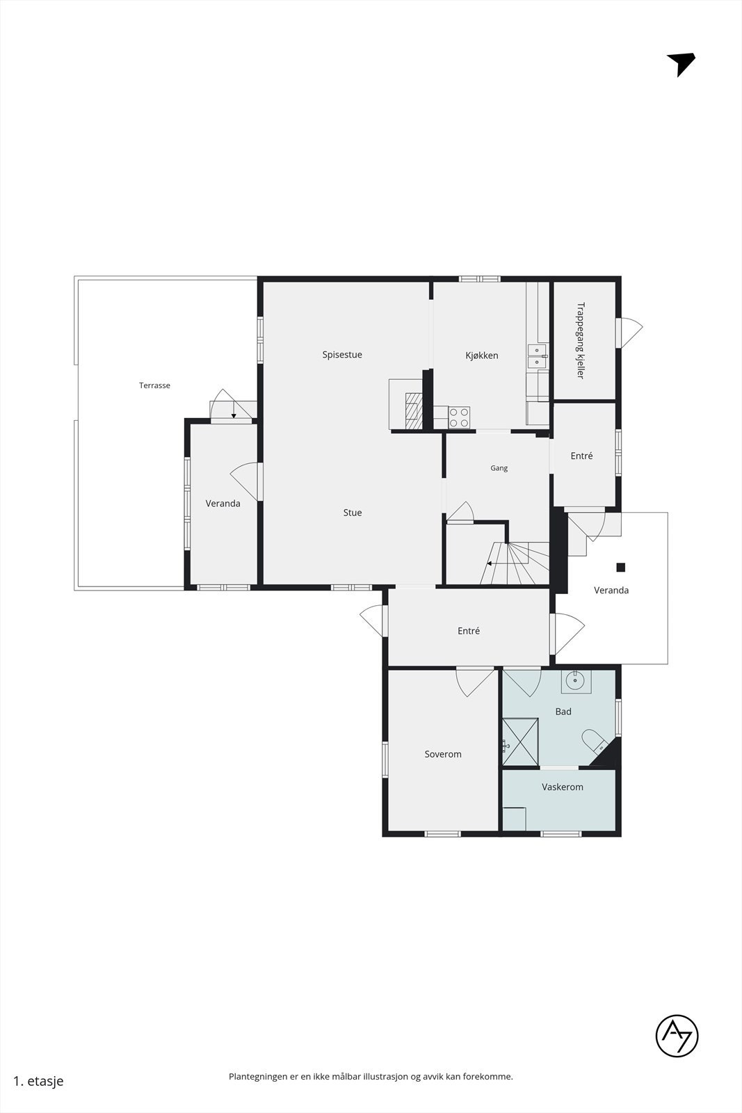 Plantegning 1. etg Galleribilde