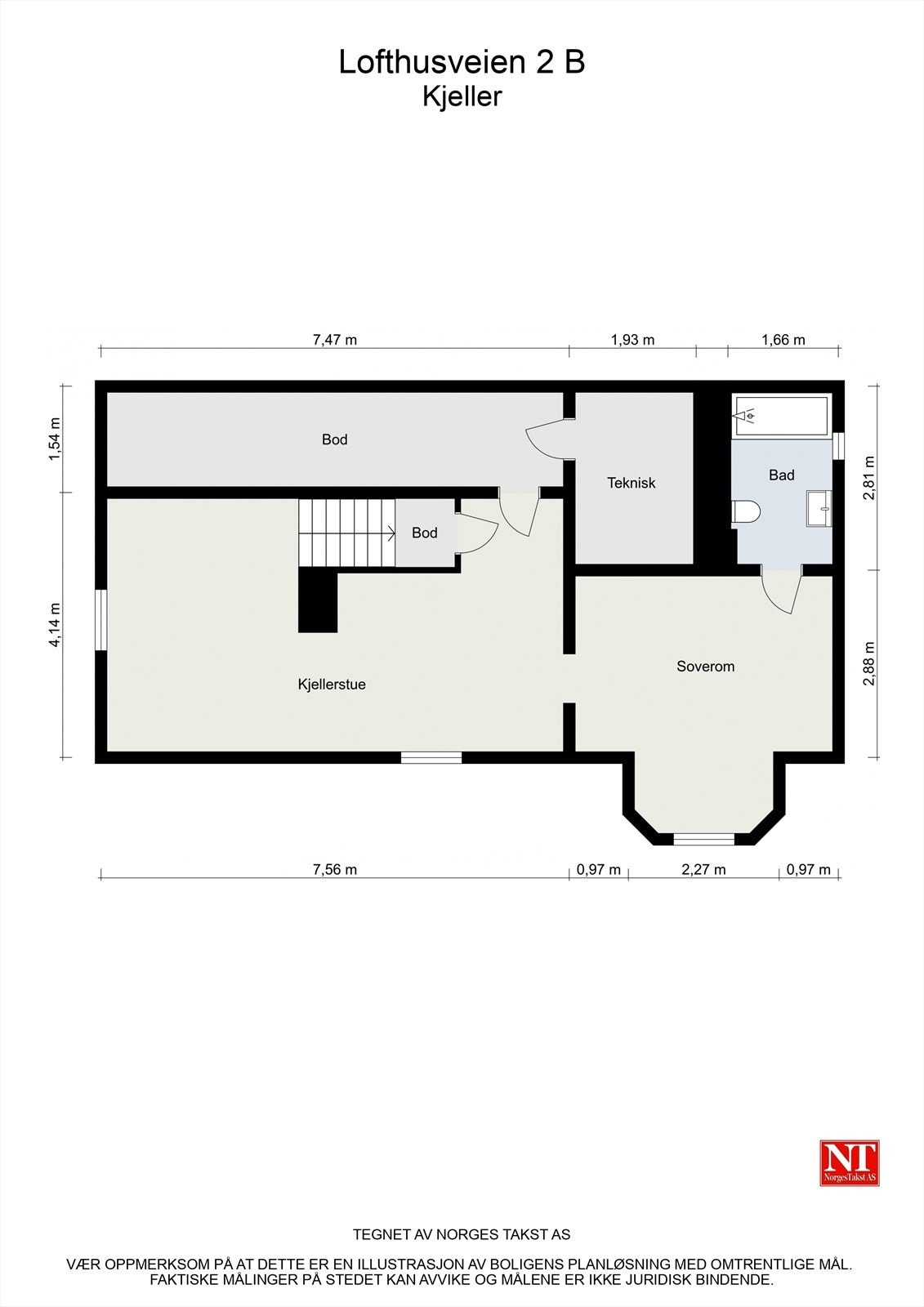 Planskisse kjeller Galleribilde