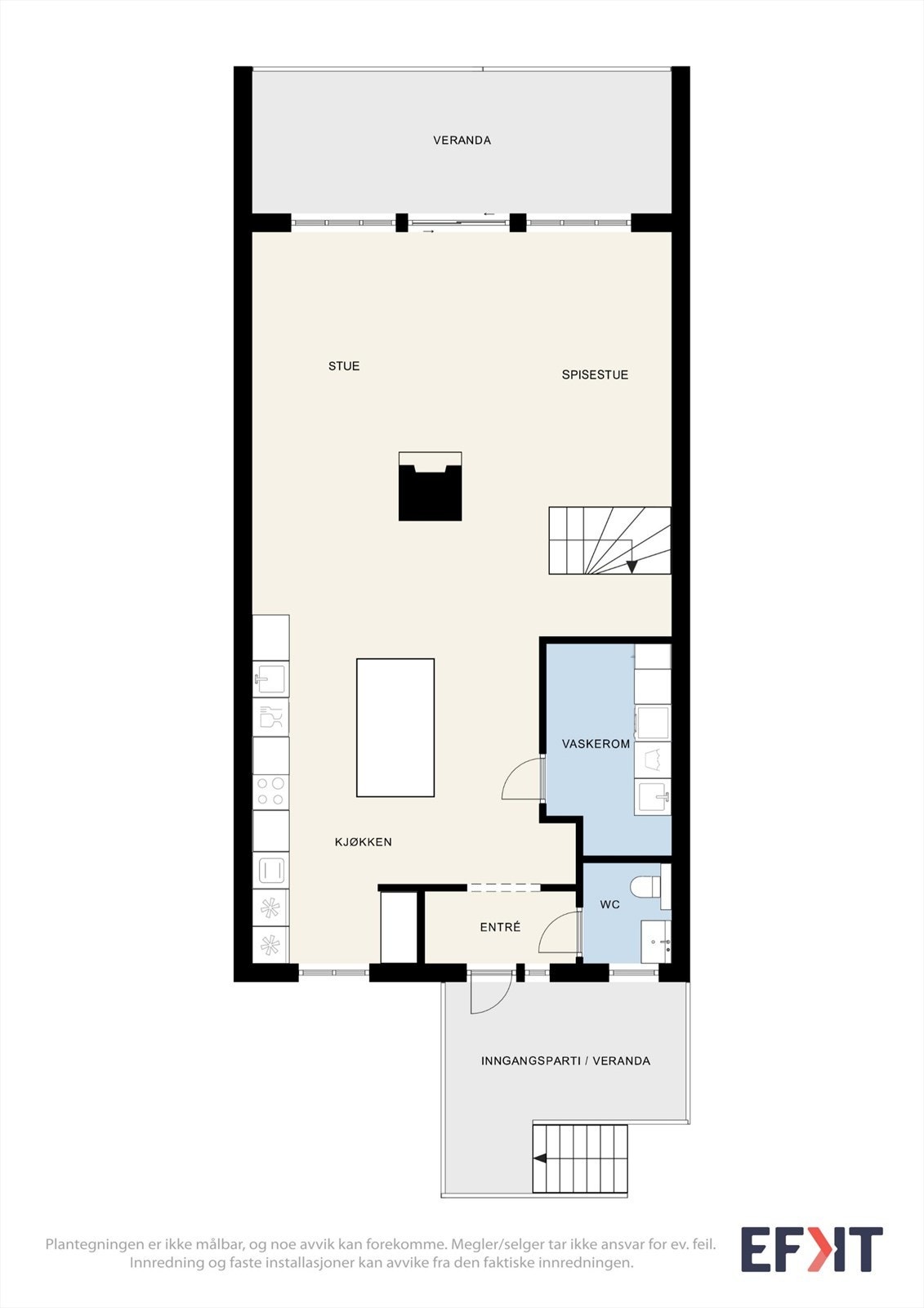 Plantegning, hovedetasje (2.etasje) Galleribilde