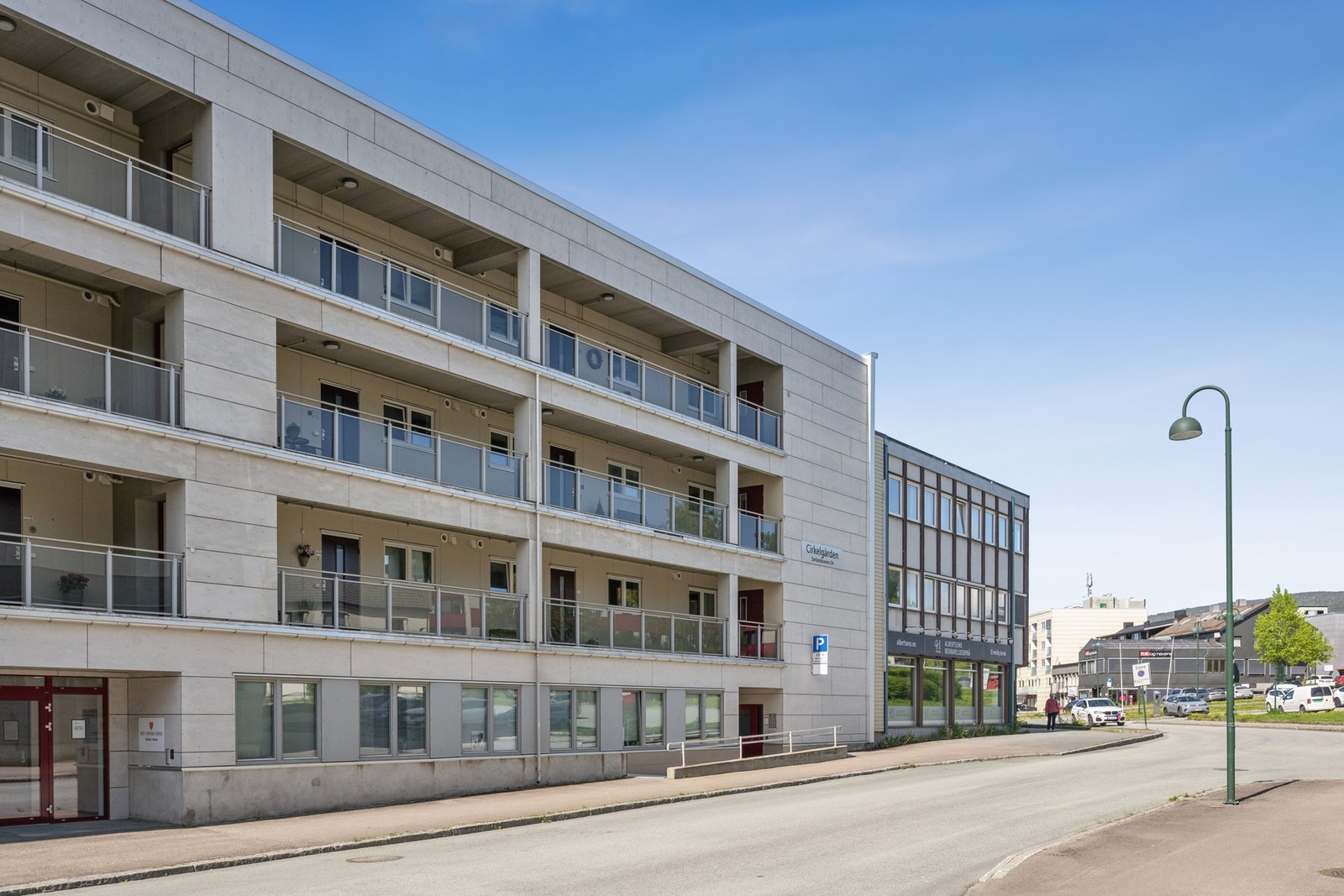 Cirkelgården er et moderne leilighetsbygg med en sentral og praktisk beliggenhet. Galleribilde
