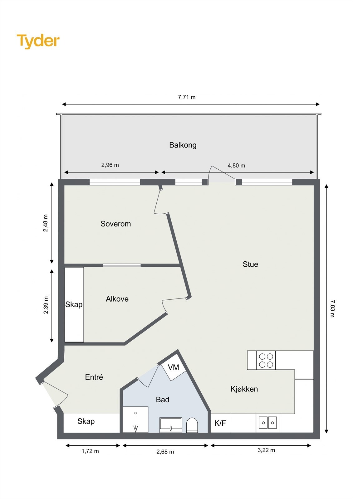 Plantegning med mål Galleribilde