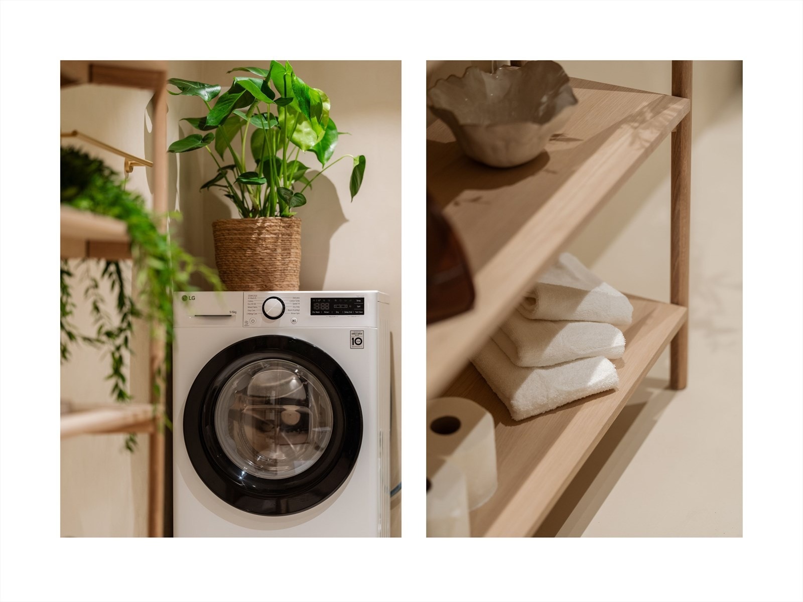 Det er laget opplegg/plass til vaskemaskin. Badet har montert mekanisk avtrekk. Galleribilde