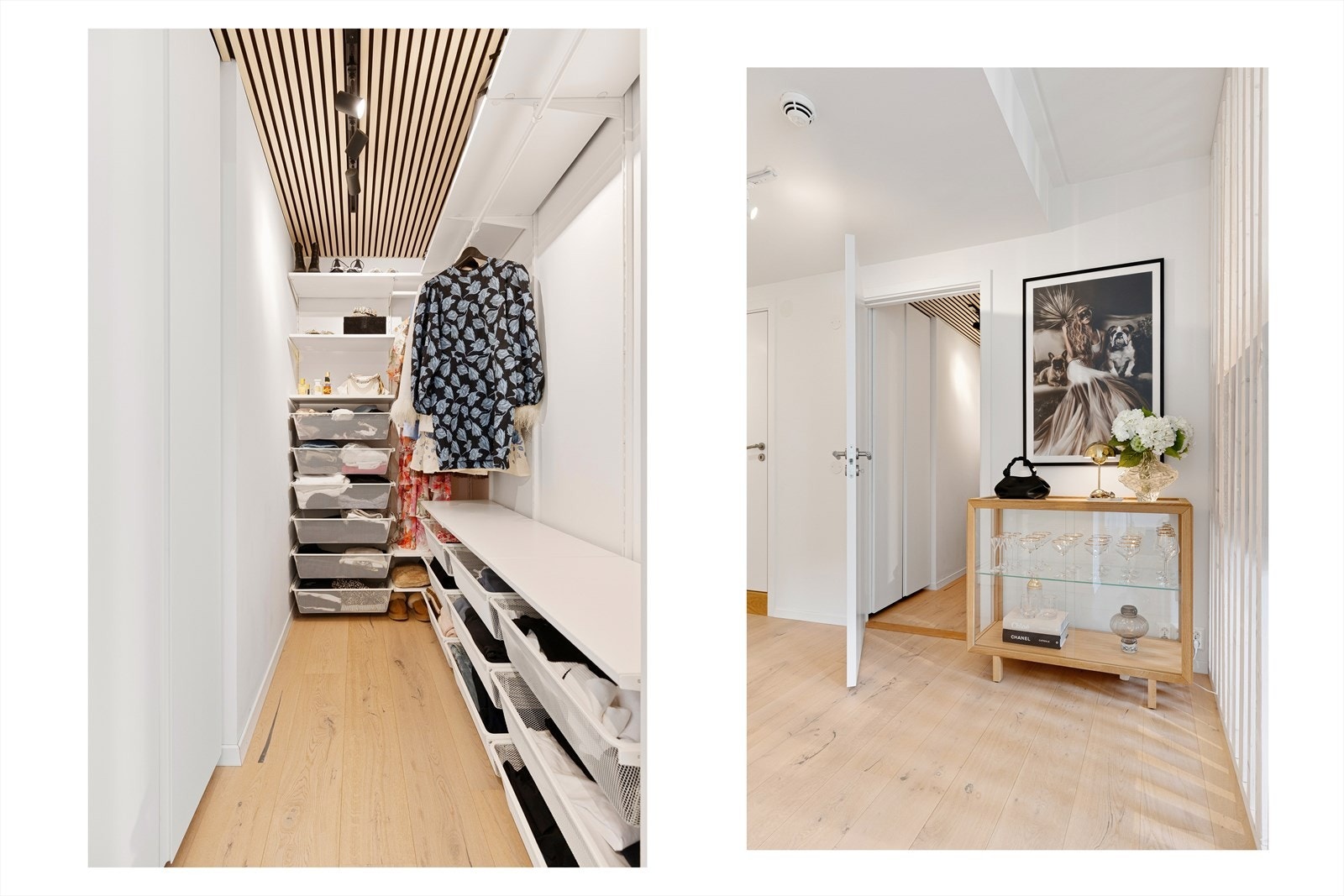 Fra gangen er det i tillegg direkte adkomst til walk-in closet som sikrer ekstra lagringsplass. Galleribilde
