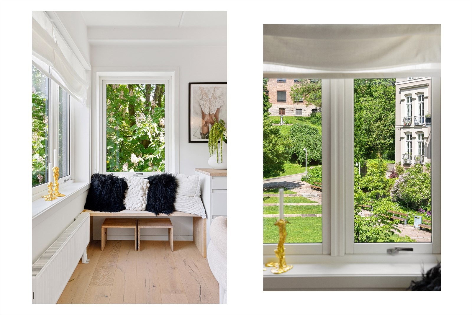Leiligheten ligger i 4. etasje og inneholder entré, kjøkken, stue, bad, walk-in closet og to soverom. Galleribilde