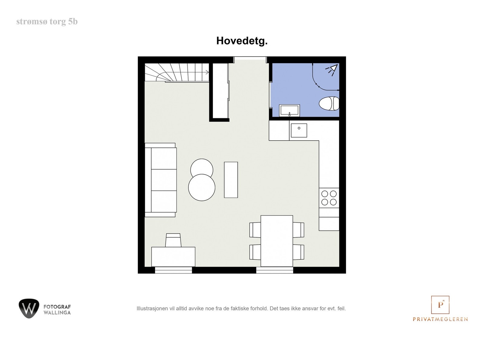 Plantegning hovedetasje. Galleribilde