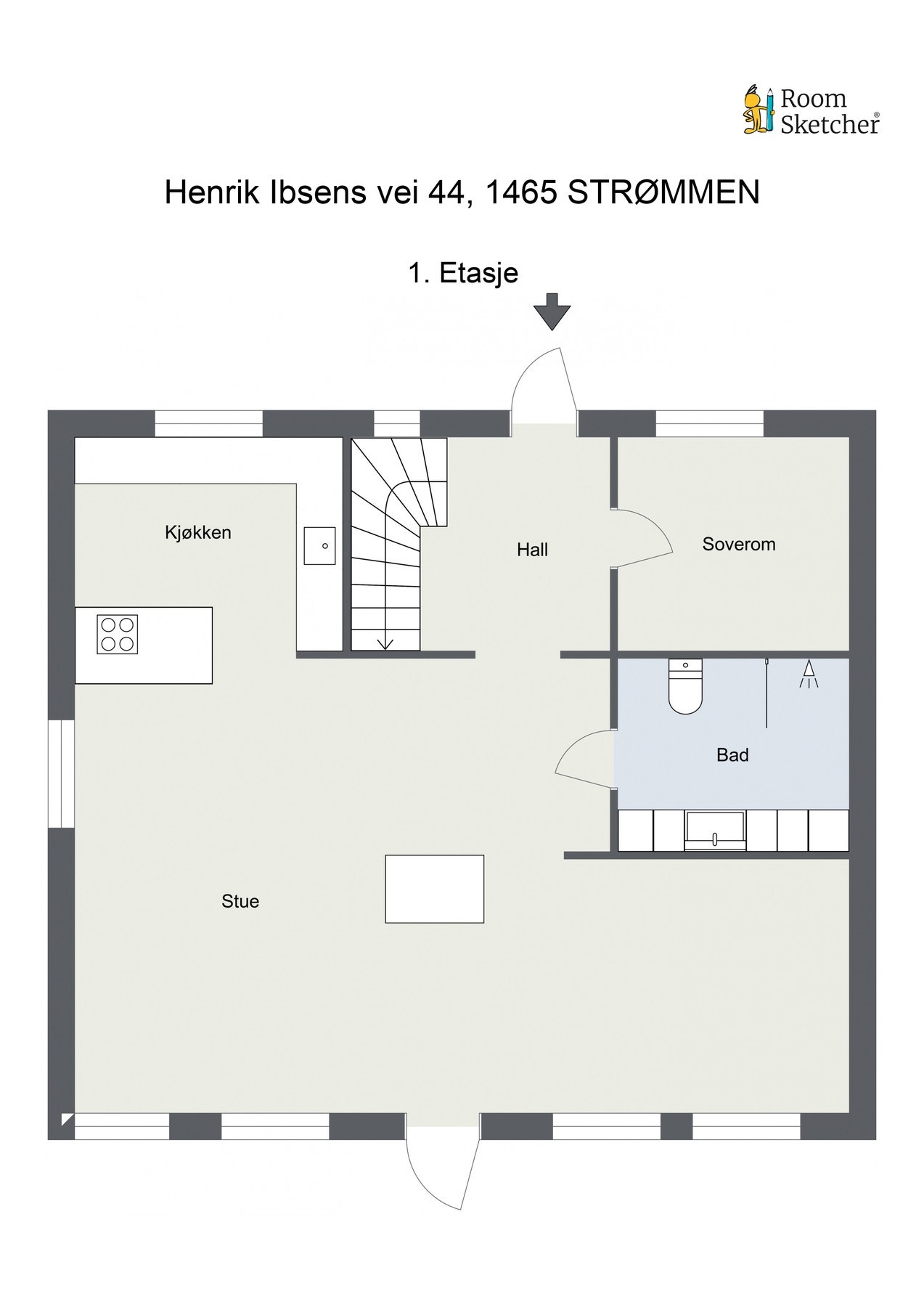 Plantegning 1. etasje Galleribilde