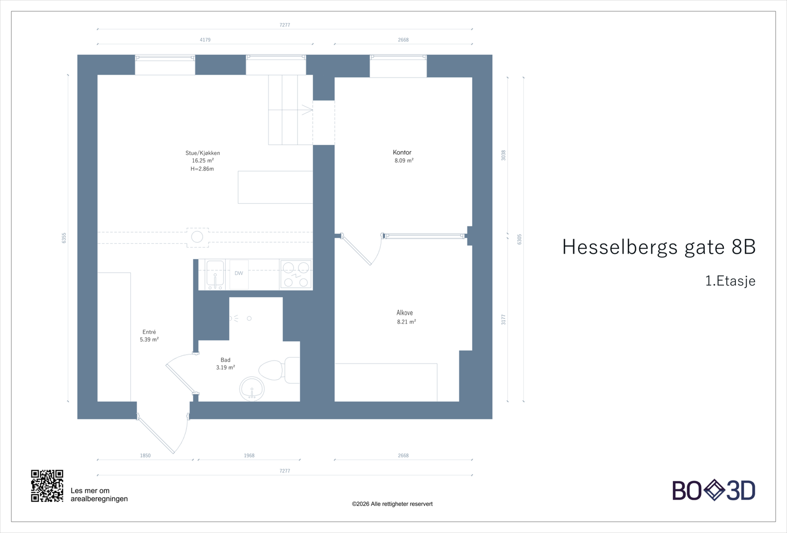 Leiligheten disponerer en kjellerbod på ca. 4,6 kvm. Galleribilde