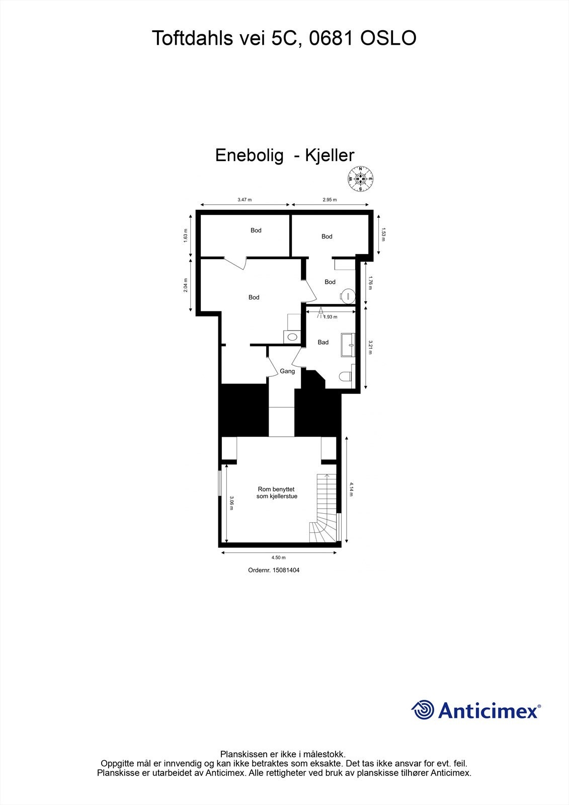 Plantegning-Enebolig - Kjeller. Galleribilde