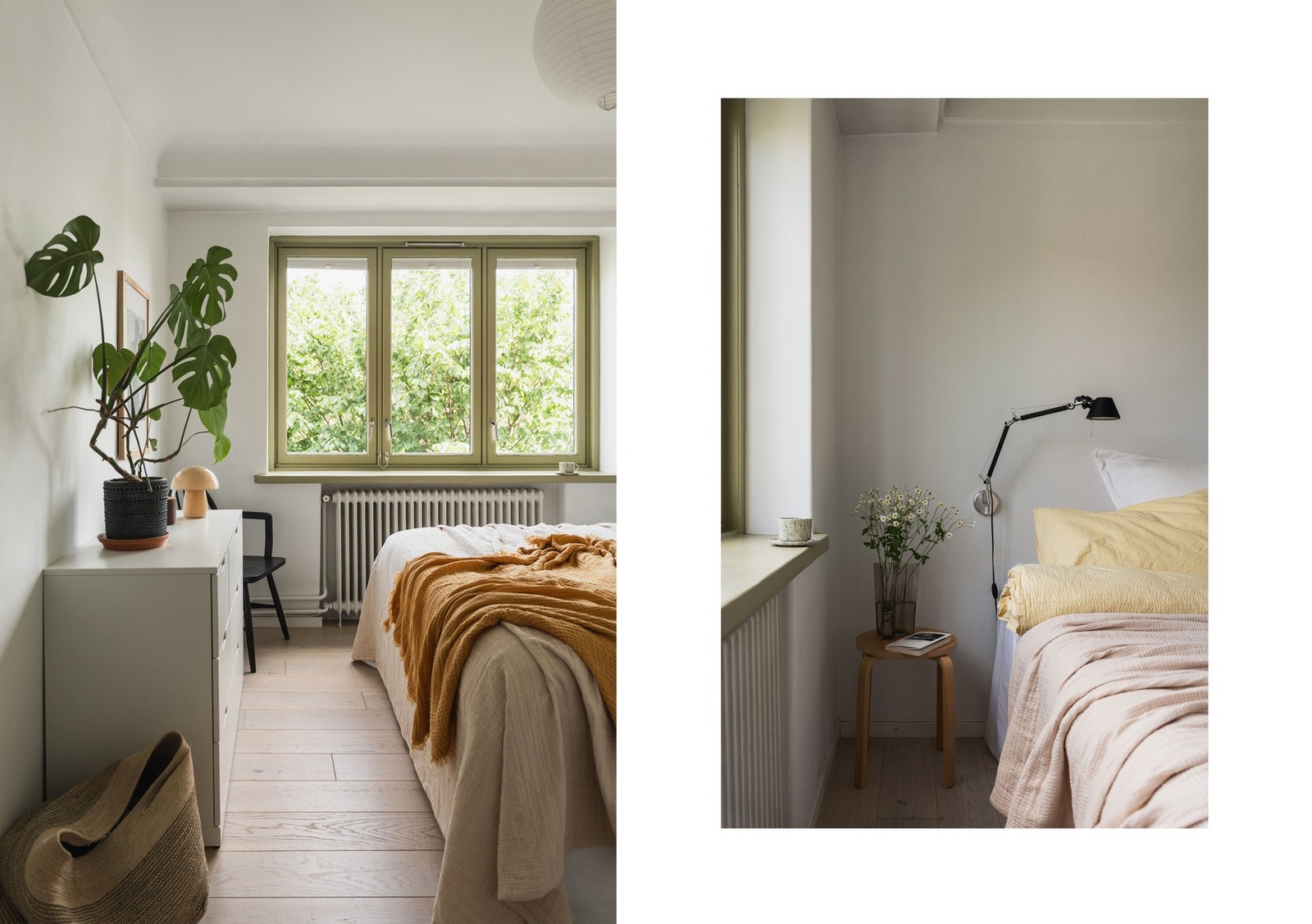 Også her er det gjennomgående én-stavs parkett og malte, glatte vegger. Galleribilde