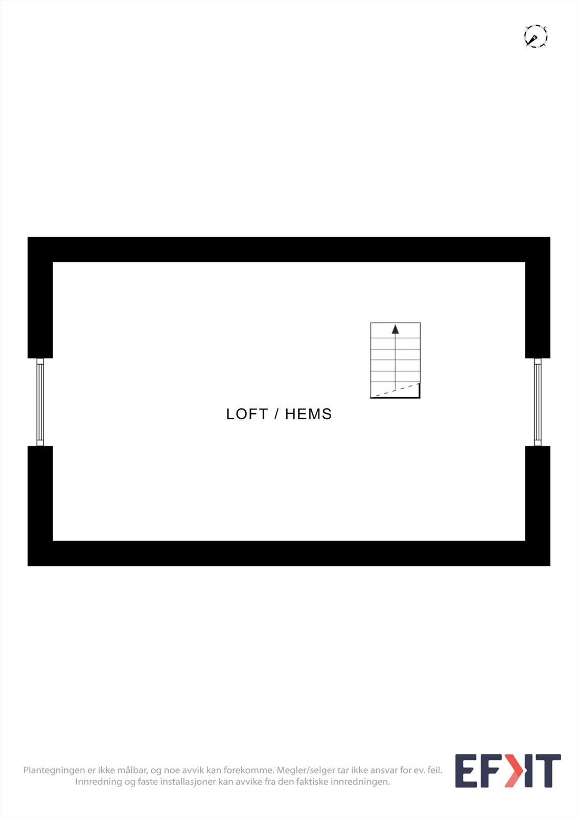 Plantegning for hytta: Hems/loft Galleribilde