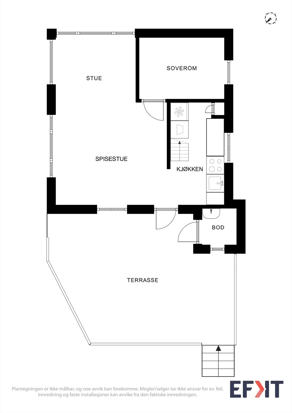 Plantegning for hytta: 1. etasje Galleribilde