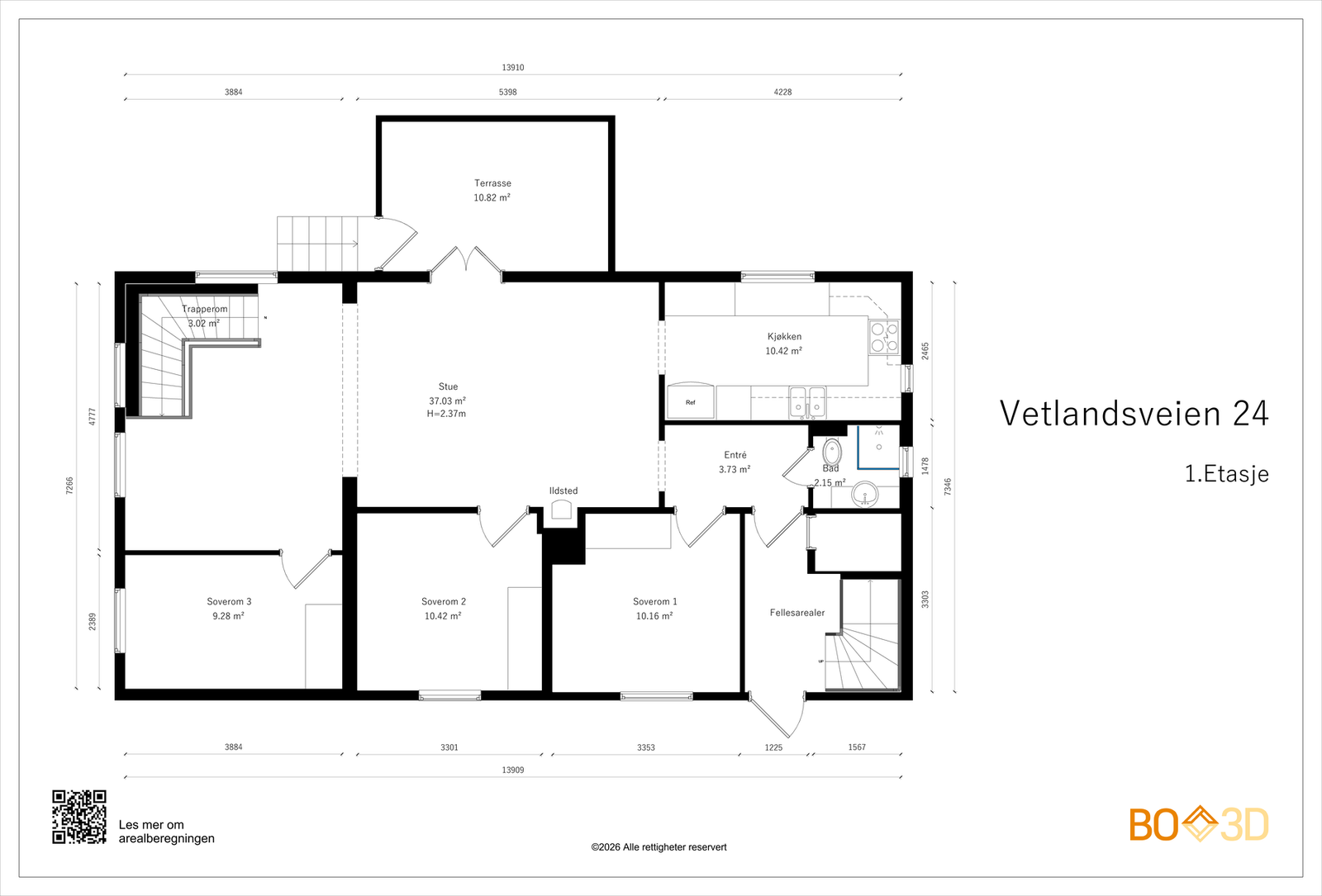 Plantegning 1. etasje Galleribilde