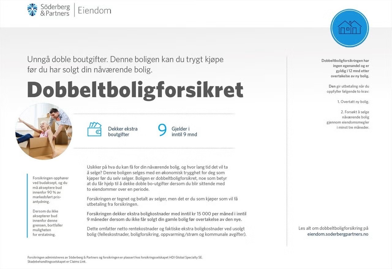 Eiendommen selges med dobbeltforsikring. Galleribilde