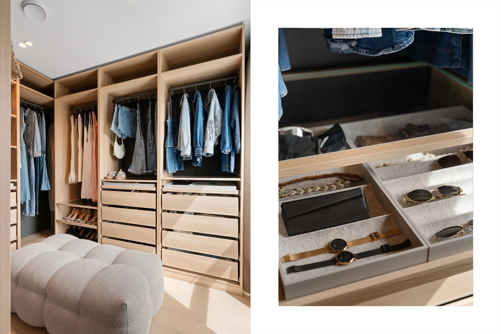 - Direkte tilkomst til walk-in-garderobe på 8,3m², innredet med praktisk garderobeløsning som medfølger handelen kostnadsfritt - Galleribilde