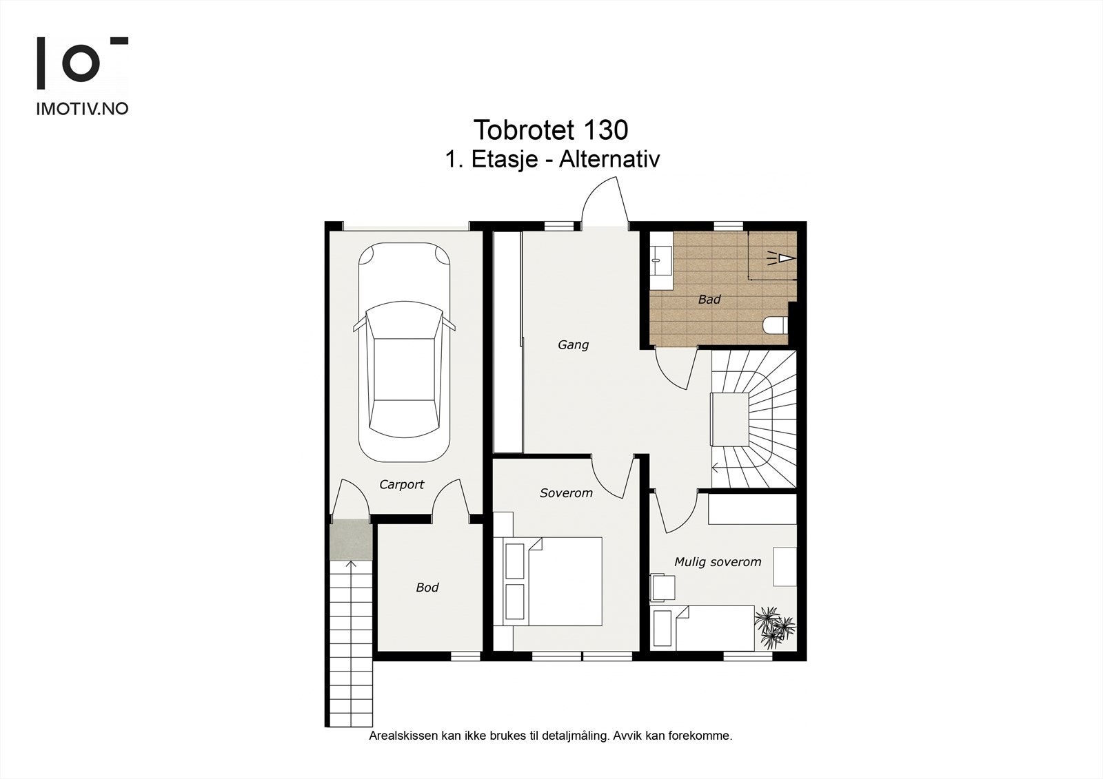 - Alternativ planløsning 1. etasje med et ekstra soverom - Galleribilde