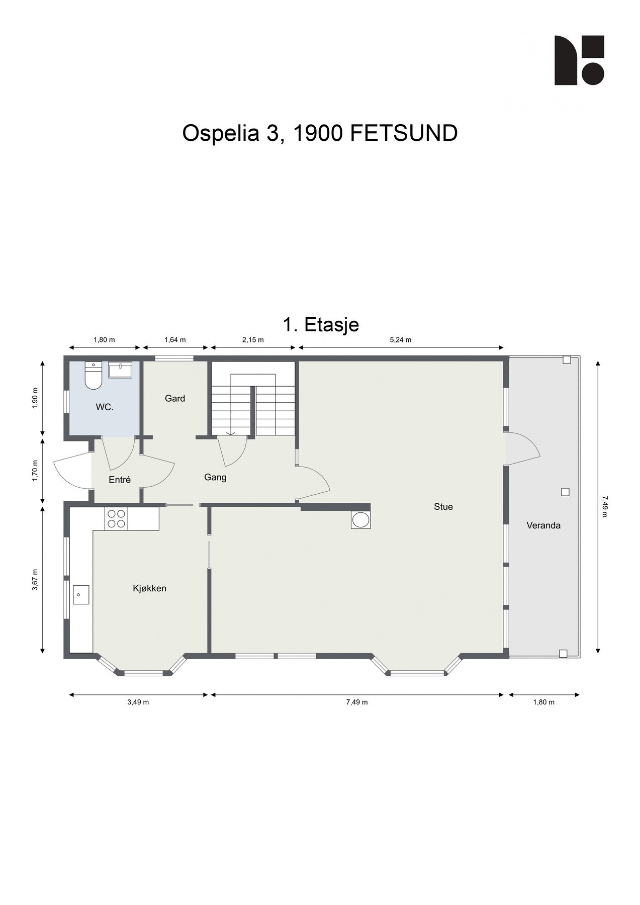 Plantegning - 1. etasje Galleribilde