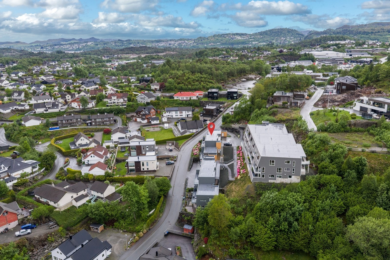 Oversikt over eiendommens plassering i nabolaget. Galleribilde