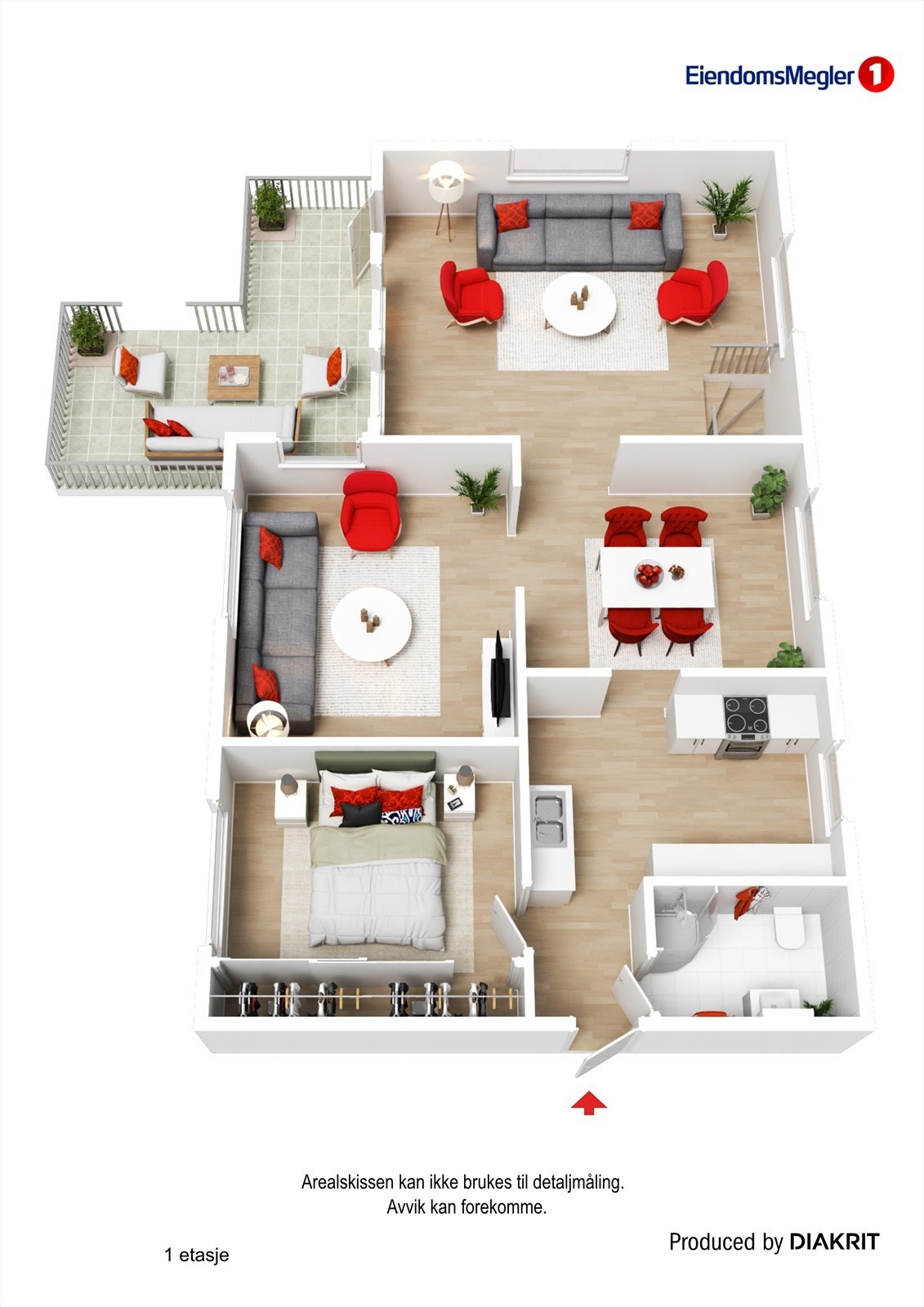 Hovedetasjen på 98 m². Galleribilde