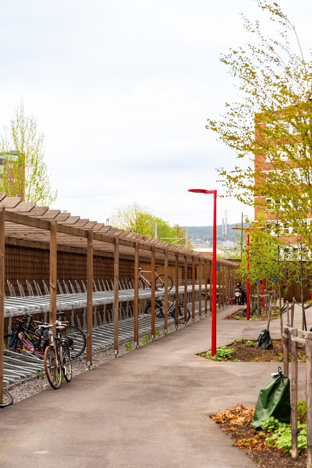 Felles sykkelparkering. Galleribilde